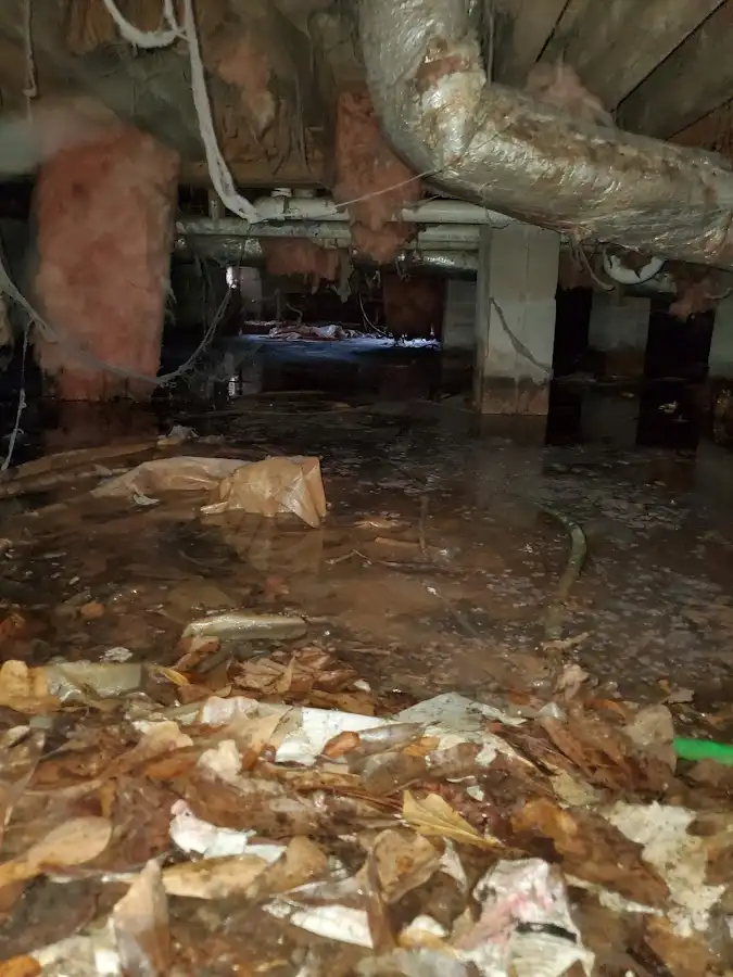 Crawl space flood assessment for Commercial Water Damage Restoration in Cherokee