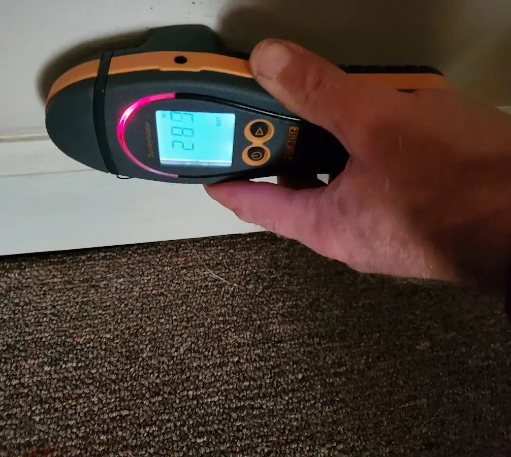 Moisture detection at baseboard during Mold Inspection & Testing in Cherokee